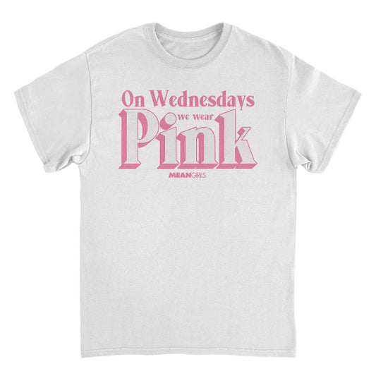 Mean Girls on Wednesdays We Wear Pink White T-Shirt