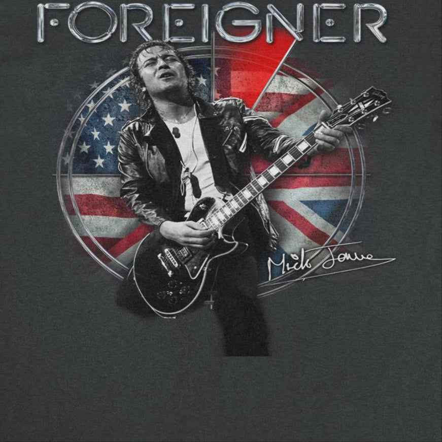 Foreigner Mick Jones Guitar Black T-Shirt