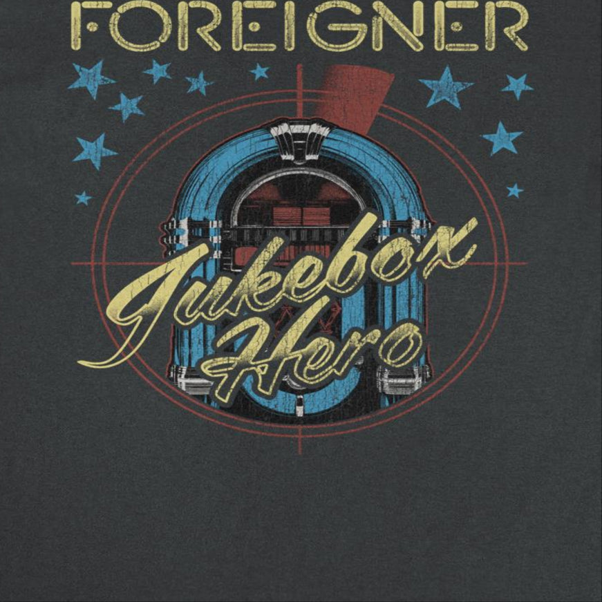 Foreigner Jukebox Here Black T-Shirt