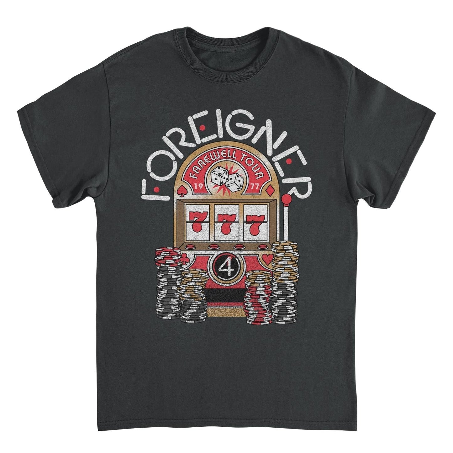 Foreigner Farewell Slot Machine Black T-Shirt