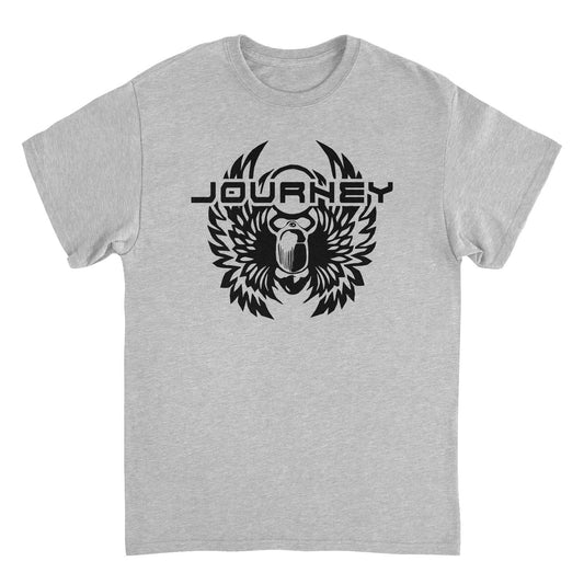 Journey Black Solid Logo Sport Grey T-Shirt