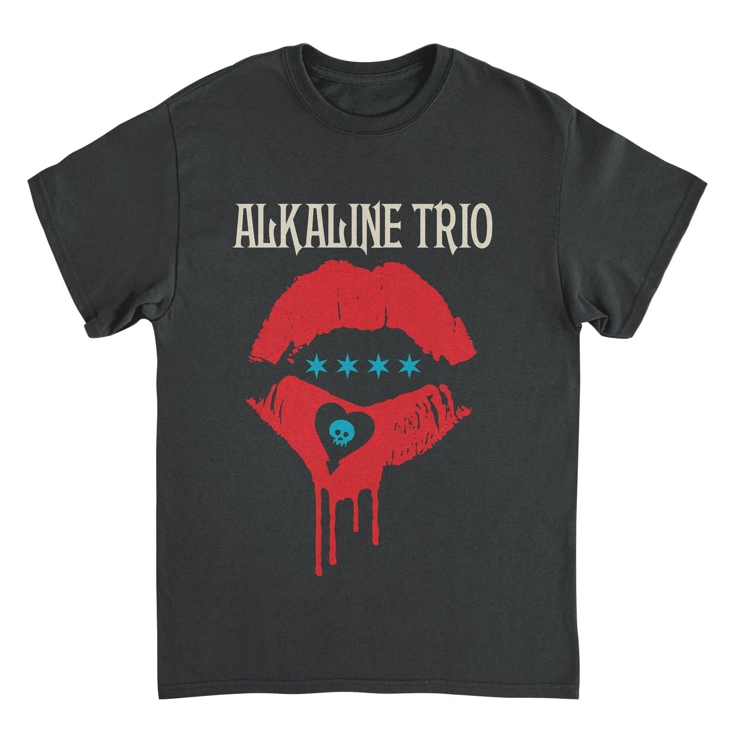 Alkaline Trio Riot Fest Lips Front Black T-Shirt