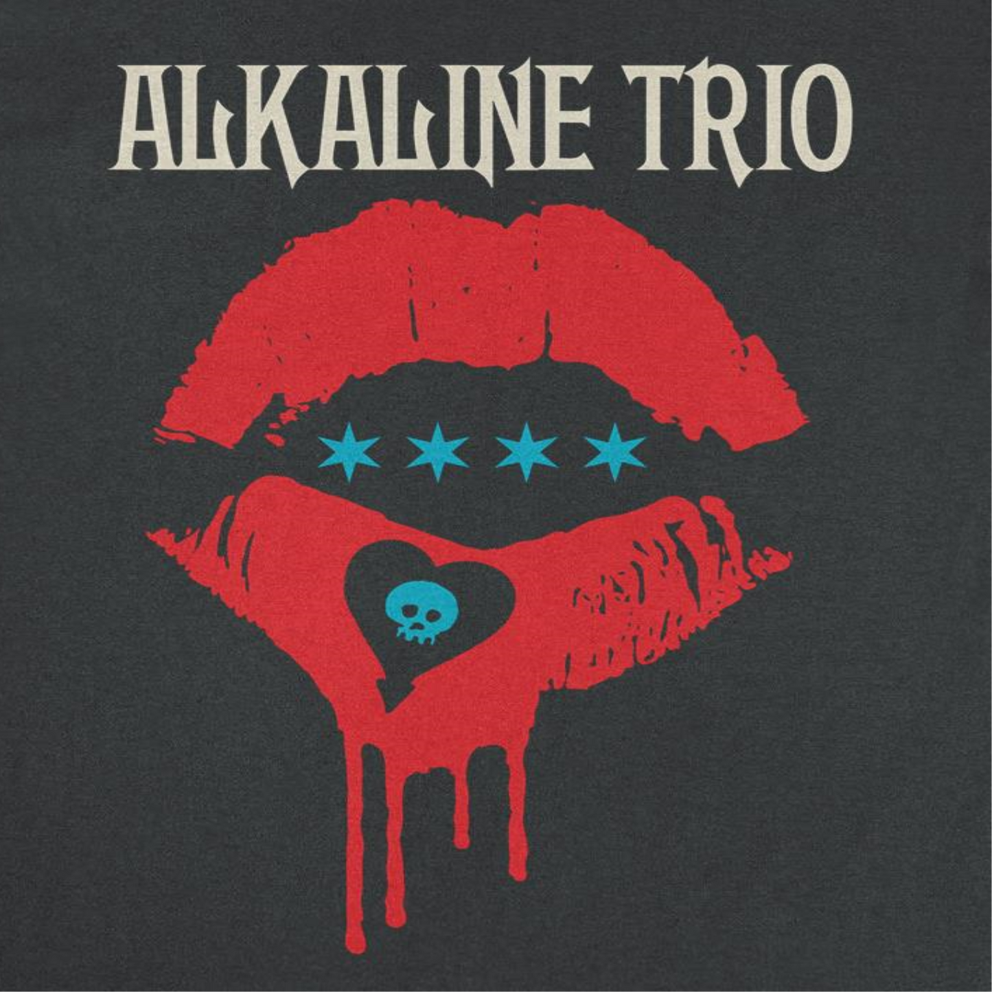 Alkaline Trio Riot Fest Lips Front Black T-Shirt