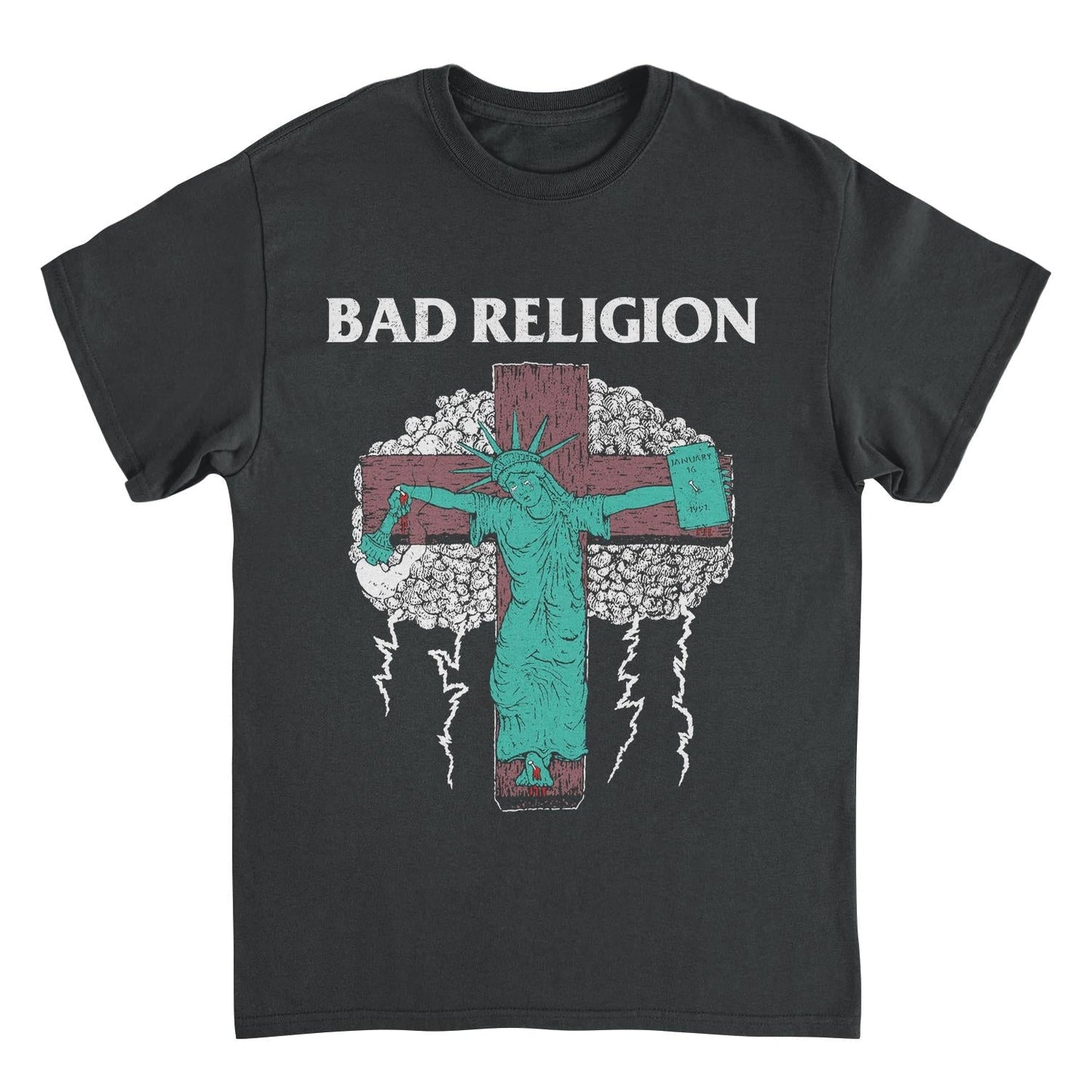 Bad Religion Liberty 91 Tour Back Black T-Shirt