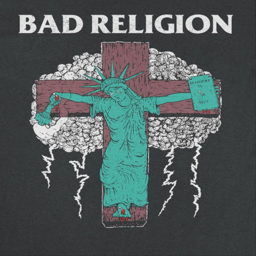 Bad Religion Liberty 91 Tour Back Black T-Shirt