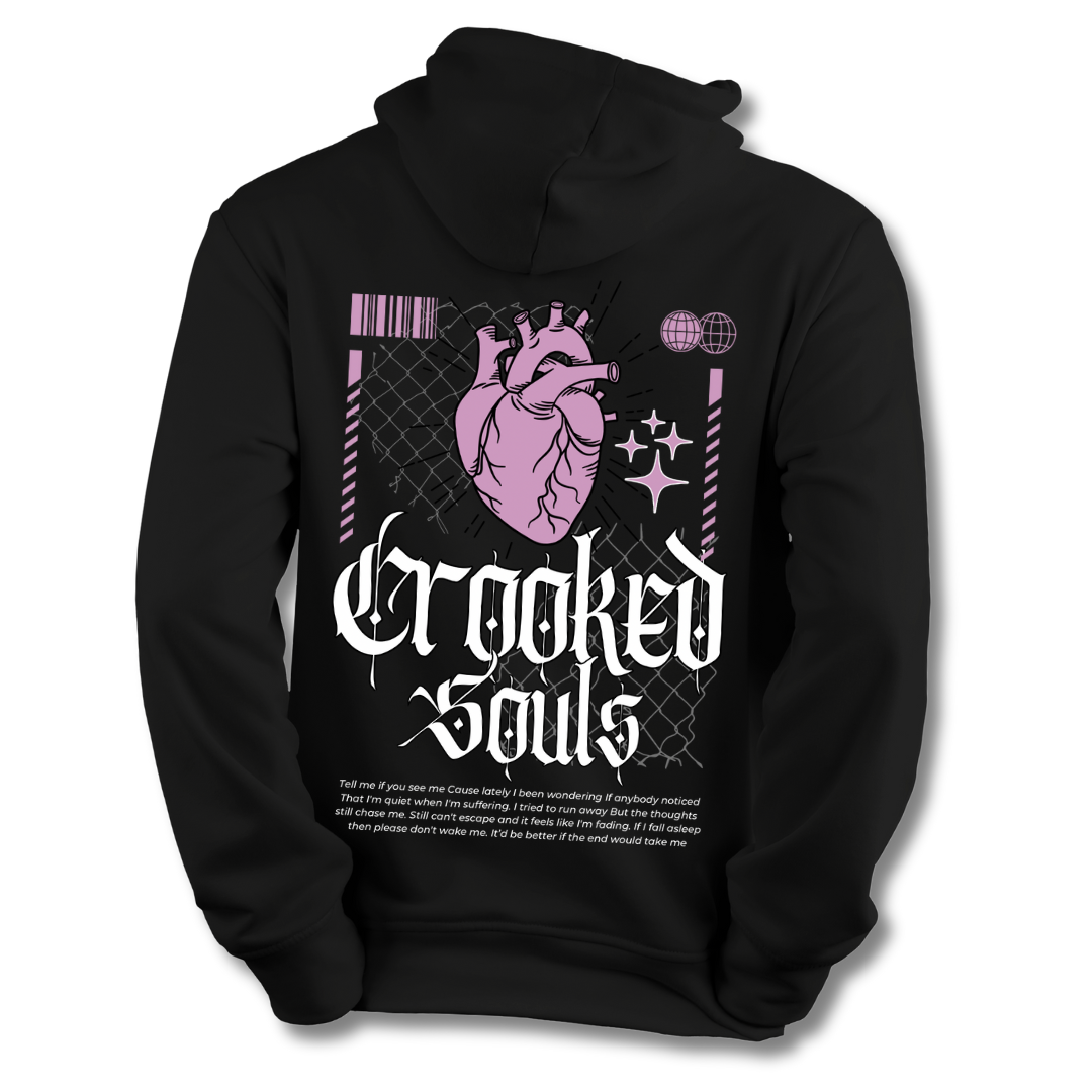 CROOKED SOULS - BROKEN HEART BLACK HOODIE