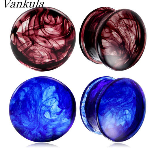 1 PAIR SMOKEY GLASS PLUGS