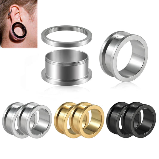 ONE PAIR STAINLESS STEEL THREADED DOUBLE FLARE PLUGS