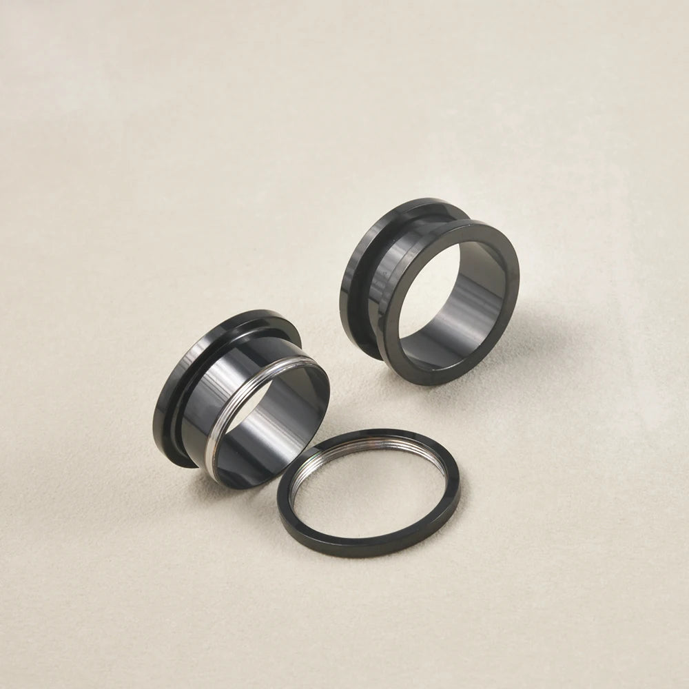 ONE PAIR STAINLESS STEEL THREADED DOUBLE FLARE PLUGS