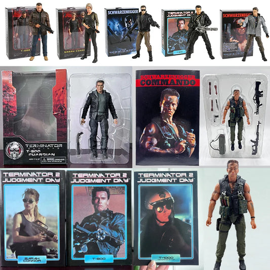 NECA Figure Terminator 2 Judgment Day T800 Sarah Connor T-800 Arnold Schwarzenegger Commando Action Figure Model Collectible Toy