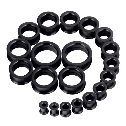 ONE PAIR SUPERSIZE SILICONE BLACK PLUGS