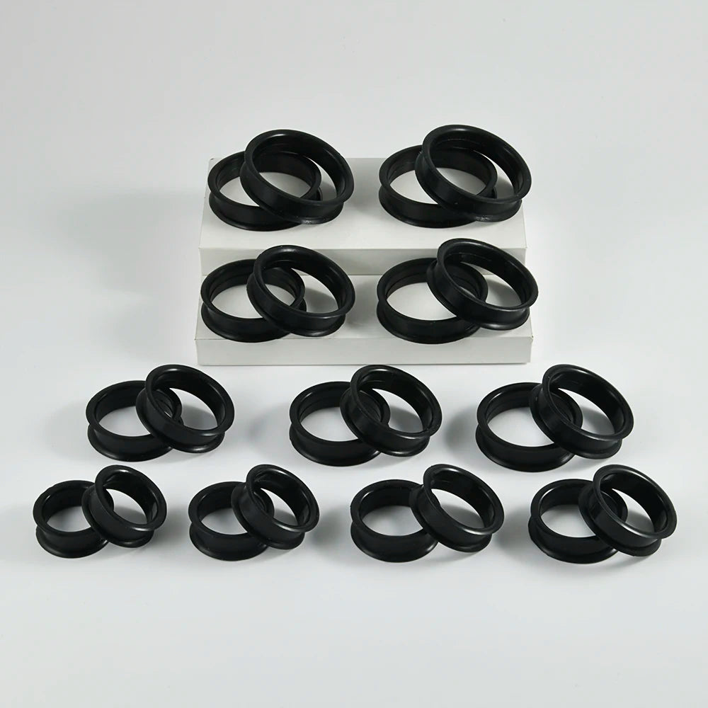 ONE PAIR SUPERSIZE SILICONE BLACK PLUGS