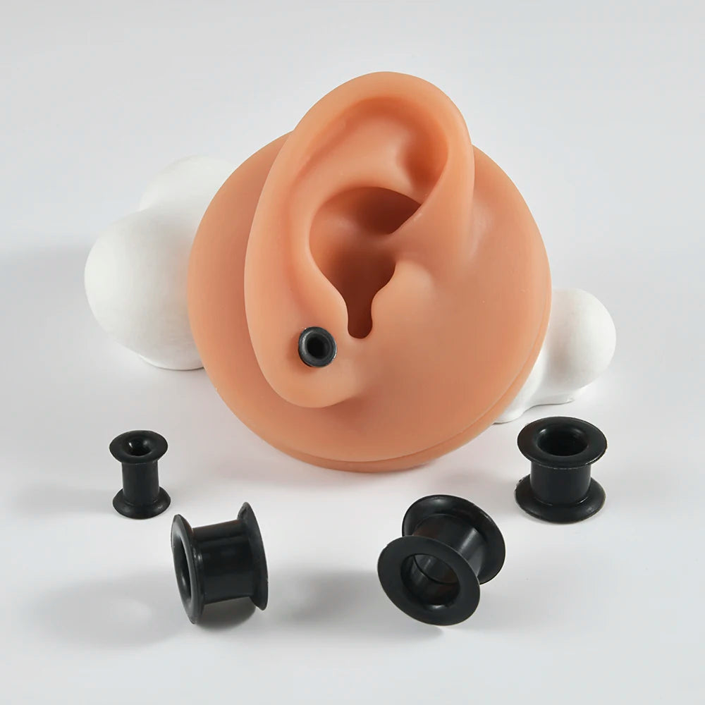 ONE PAIR SUPERSIZE SILICONE BLACK PLUGS