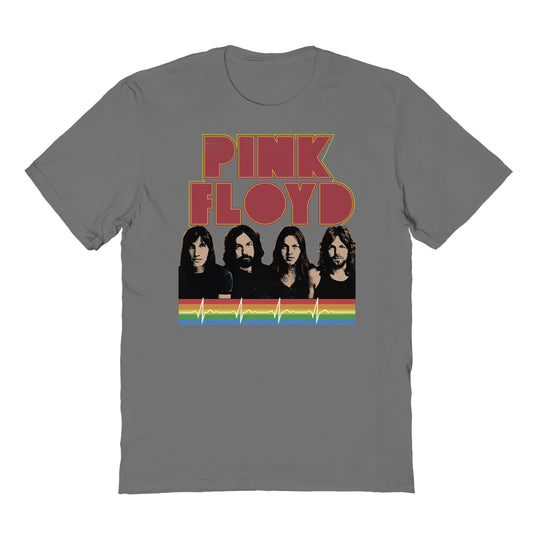 Goodie Two Sleeves Pink Floyd Pink Rainbow Charcoal T-Shirt