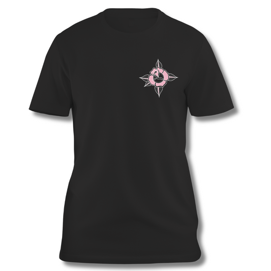 CROOKED SOULS - PINK SKULL & CASKET TEE